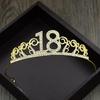 1 Pcs 18th Birthday Princess Crown Headband Crystal Wedding Crown Hairband Women Headwear Hair Decor