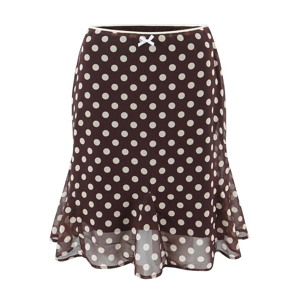 Women's Summer Polka Dot Camisole & Fishtail Midi Two-Piece Set