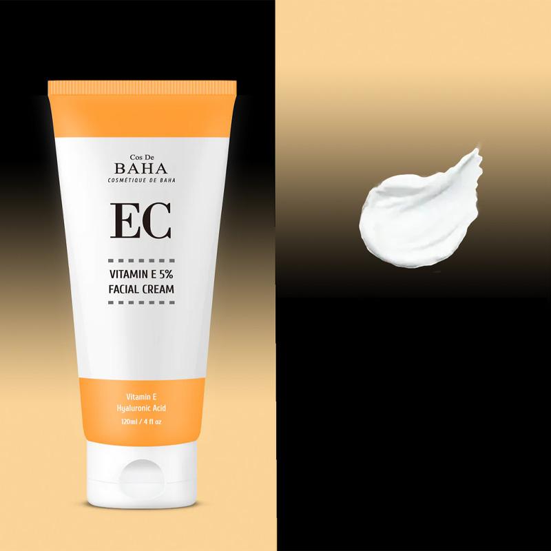 Cos De BAHA (EC120) Vitamin E 5 % mit Niacinamid-Gesichtscreme 120 ml (3 Optionen)
