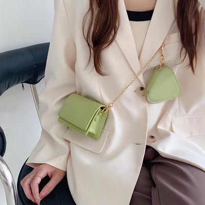 New Lipstick Bag Earphone Bag Texture Mini Bag Two-in-one Chain Crossbody Bag Summer