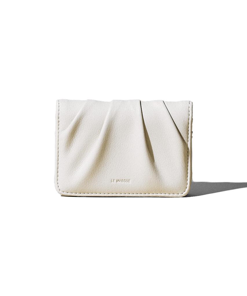 Lemasque Dough Soft Women'S Leather Card Wallet Cream White