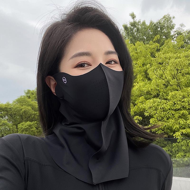Sunshade Facekini: Full-Coverage UV Protection Mask for Women - Breathable Neck and Face Shield