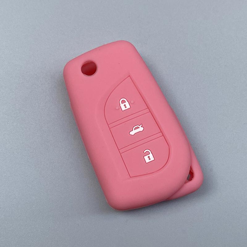 

Siliconecar key cover case shell skin for Toyota Corolla Auris Reiz Avensis Verso Yaris Aygo Rav4 Scion TC IM 3 button Key
