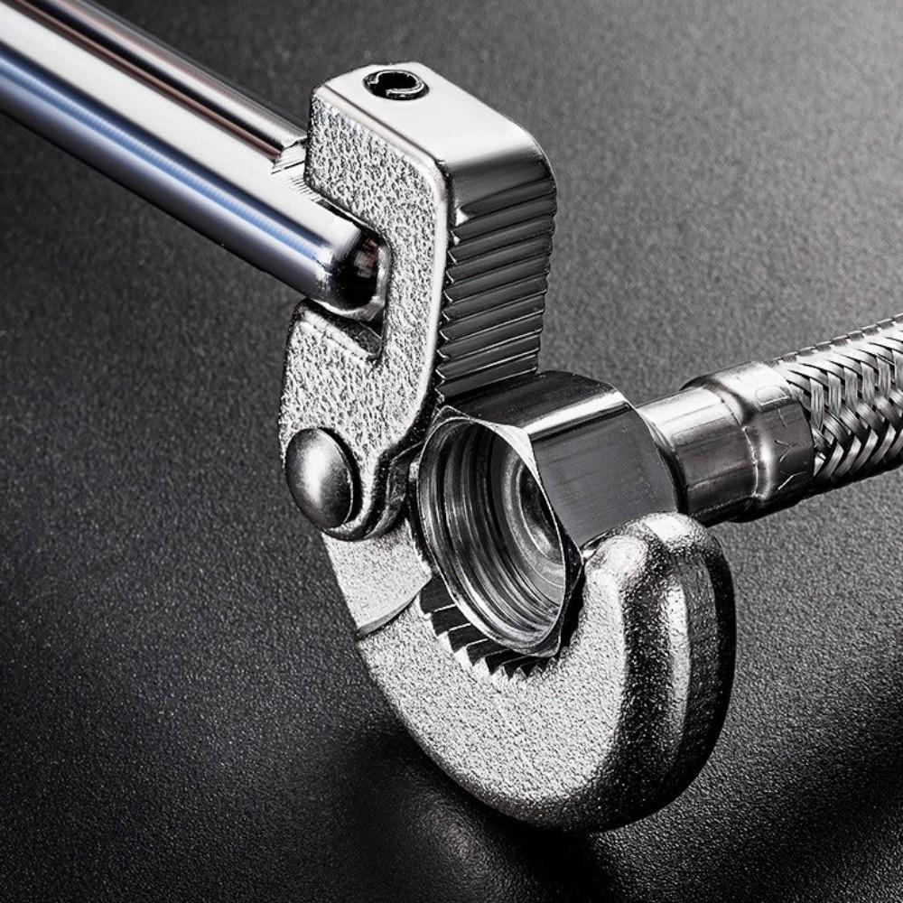 Useful Adjustable Head Basin Wrench Carbon Steel Multi-Functional Sink Wrench Plumbing Tool Drain Installation
