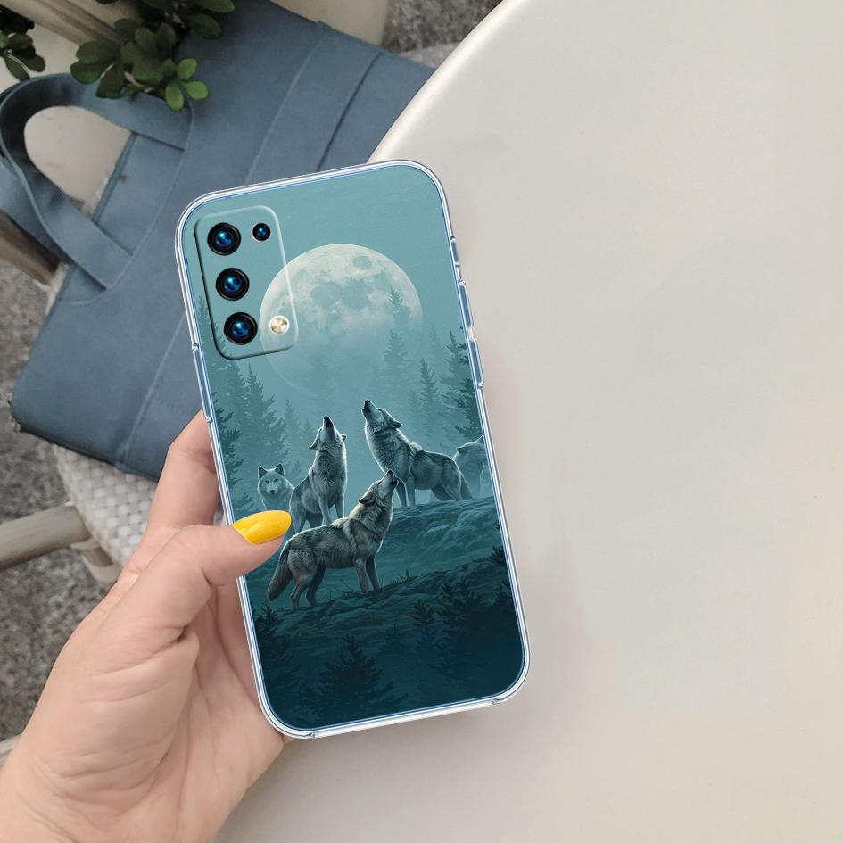 CJ8 Zvířecí Vlk Soft Shell Průhledný Kryt na Telefon pro Motorola Moto Edge 20 30 40 50 S30 Fusion Ultra Pro Neo Lite + G200 G23