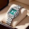 AIMANA Elegant Ladies Two-Tone Watch White Square Roman Dial Waterproof Quartz Stainless Steel Strap Dress Wristwatch Gift for W