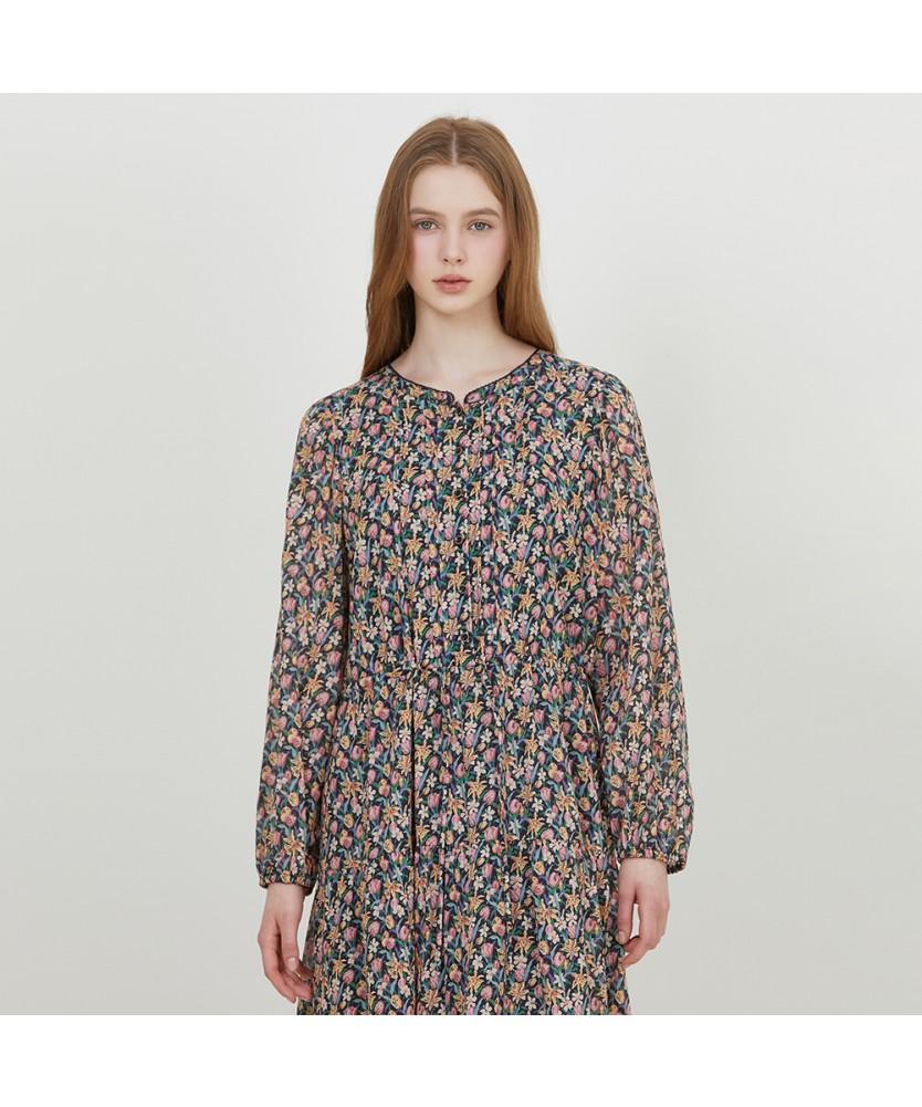 THURSDAY ISLAND Border Mix Round Neck Dress_T252Mop138W