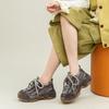 Spring New Arrival Genuine Leather Mesh Women Dad Shoes Hidden Wedge Platform Sneakers Retro Casual Comfortable Walking Shoes