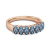 London Blautopas Oval Halb Eternity Bandring - 925 Sterlingsilber Roségold Vermeil