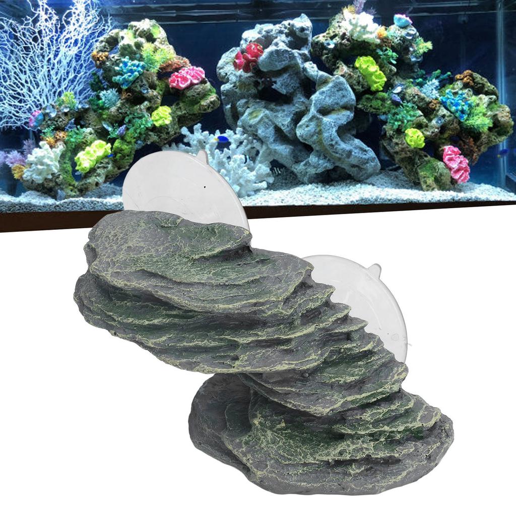 Resin Tortoise Climbing  Reptile Basking Rock Lifelike Corrosion Resistant Decorative Aquarium Ornament for Fish