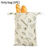 L Zipper Linen Cotton Beeswax Bread Bag Double-Layer with Buckle Reusable Food Storage for Bakery Eco-Friendly Sandwich Wrap