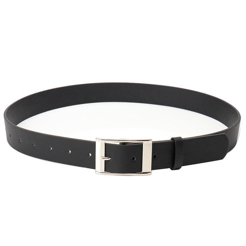 Elegant Faux Leather Belt With Alloy Pin Buckle For Business And Casual Attire