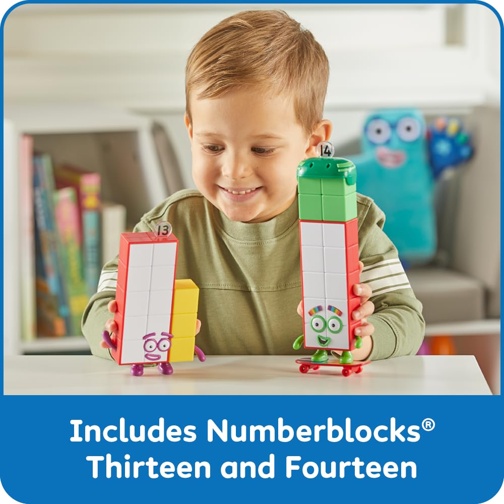 Numberblocks Friends 13 & 14 Character Figures, 3-Piece Set, 96925, Authentic