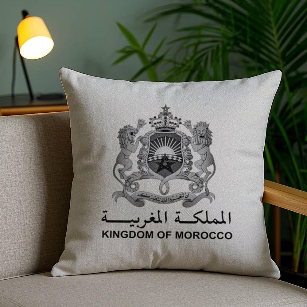 A-Algerian Passport Pattern Pillow Case Home Dorm Chair Back Short Plush Double-sided Printing Office Nap Time Cushion Cover