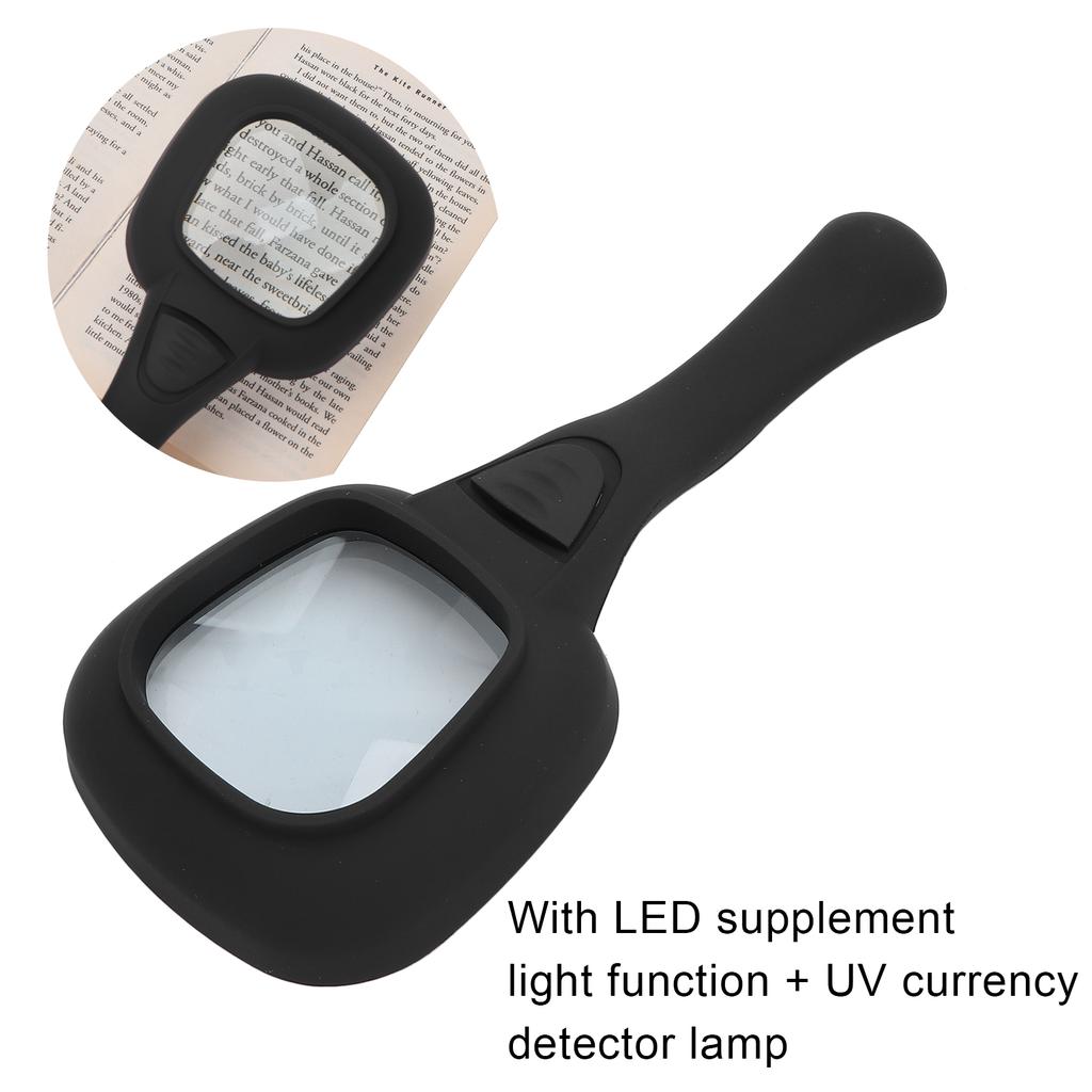 Lupă de mână 6 LED Lumină iluminată Lupă pentru seniori Lectură