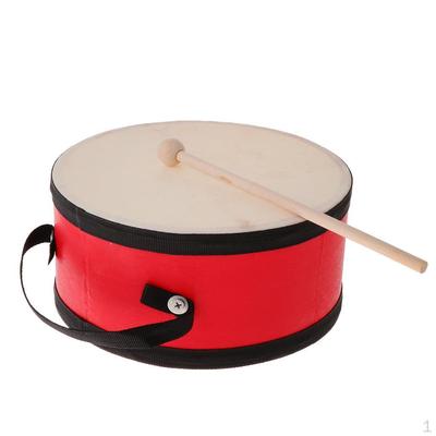 Hand Held Drum with Mallet, Rhythmic Percussion Instrument for or Beginners, Kids Children Music