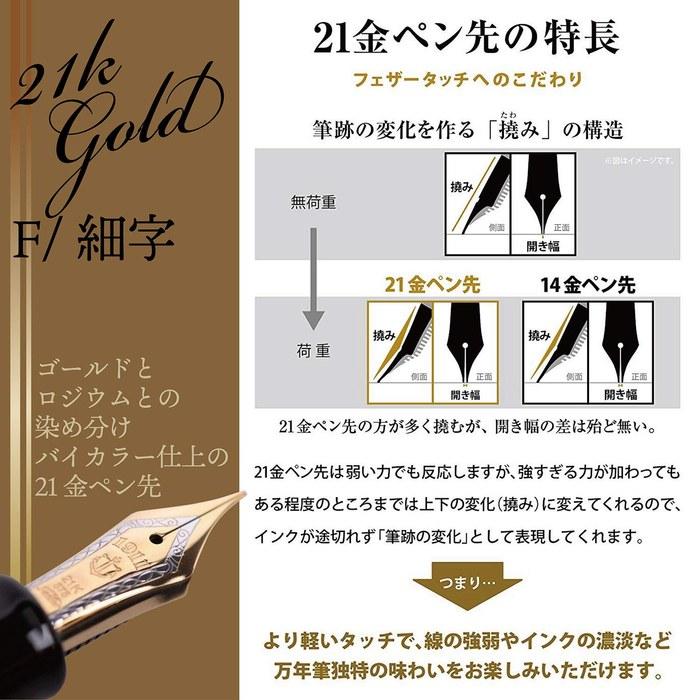 Sailor Professional Gear Fountain Pen, Fine Point, Black, 11-2036-220