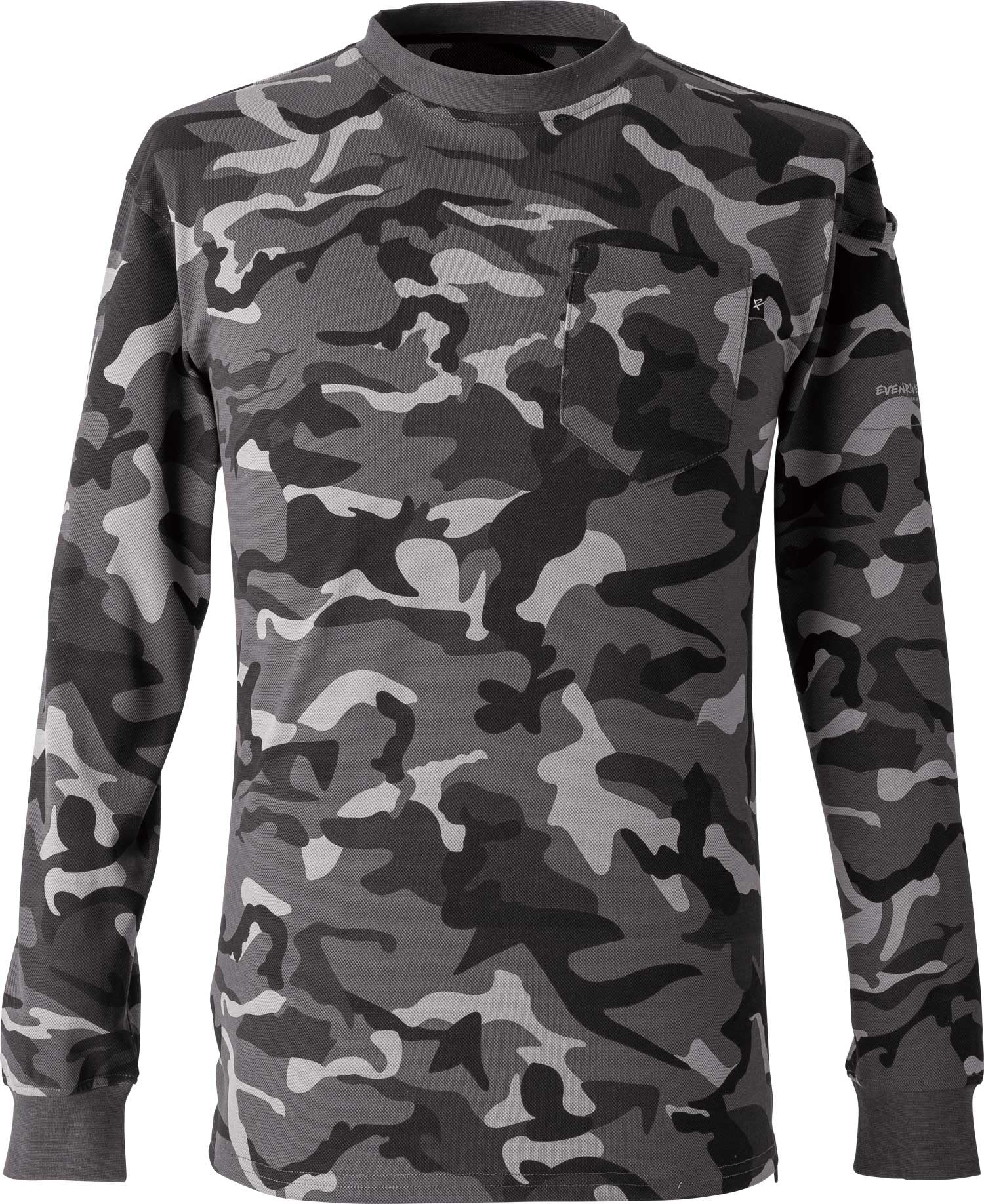 

EVEN RIVER Heavyweight Long T-Shirt, Camo Gray, Spring/Summer, NRS106, Size 45, 3L