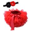 Conjunto de Shorts/Saias para Cobertura de Fraldas para Bebê Menina + Faixa de Cabeça para Bebês Recém-Nascidos Crianças Saia Tutu Fofa de Tule com Renda para Meninas