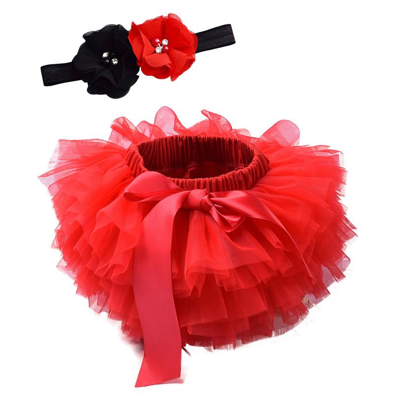 Conjunto de Shorts/Saias para Cobertura de Fraldas para Bebê Menina + Faixa de Cabeça para Bebês Recém-Nascidos Crianças Saia Tutu Fofa de Tule com Renda para Meninas