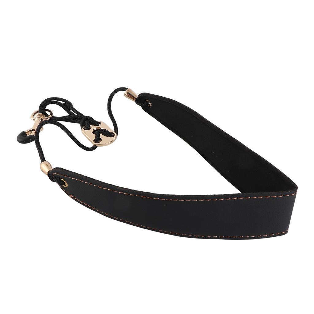 Adjustable Saxophone Neck Strap Leather Sax Strap Metal Hook for Tenor Soprano Alto Saxophones Clarinet