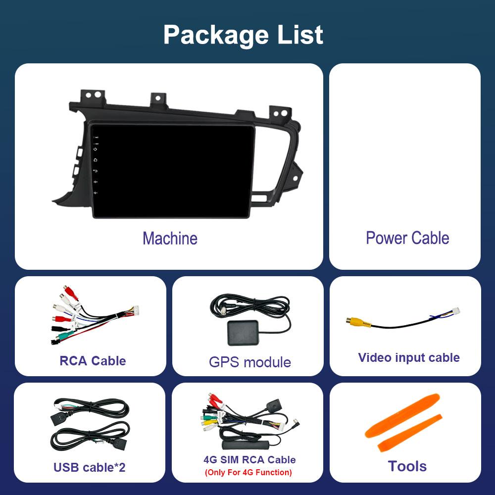 Bluetooth WiFi Navigation GPS for Kia K5 Optima 2011 - 2015 Android 14 Car Video Multimedia Player Split Screen 4G Auto Tools