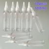 10 Piece Set of Clear PET Plastic Bottles 100ml Capacity Empty Twisting Top Nozzle Dropper for Various Liquids