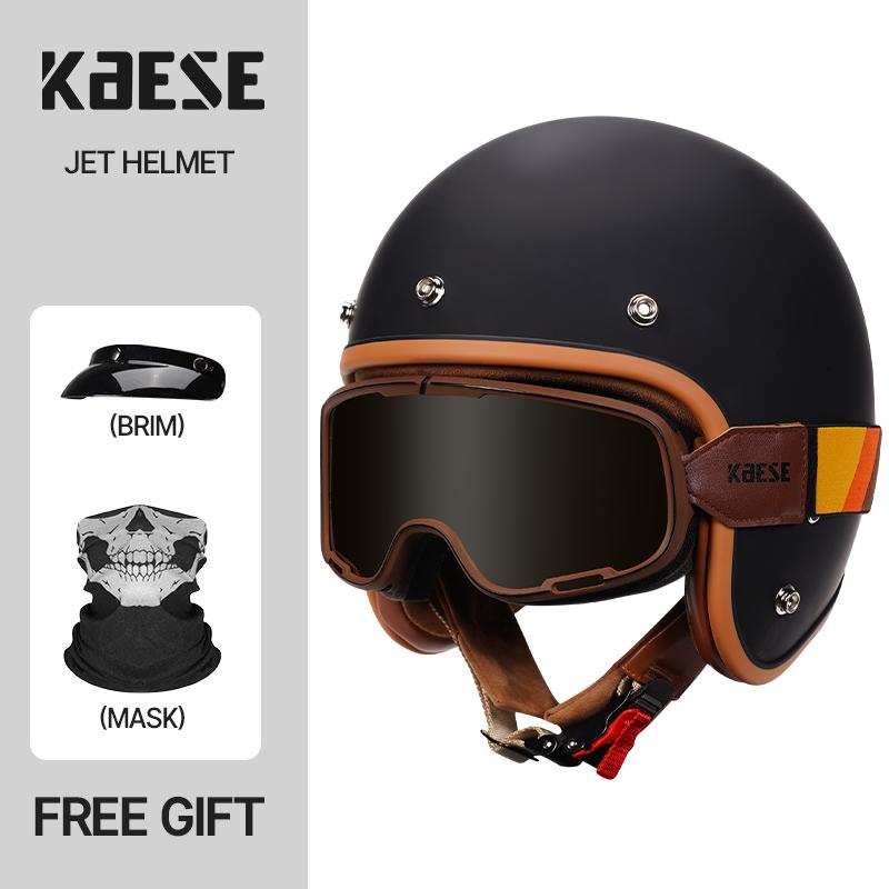 New Design Retro Motorcycle Helmet Open Face Helmet Scooter Helmets 3/4 Chopper Casco Moto Vintage Motorbike Helmets DOT ECE