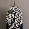 Winter Cashmere Scarf Women Luxury Geometric Print Shawl Wrap Pareo Elegant Poncho Femal Thick Warm Blanket Echarpe Pashmina