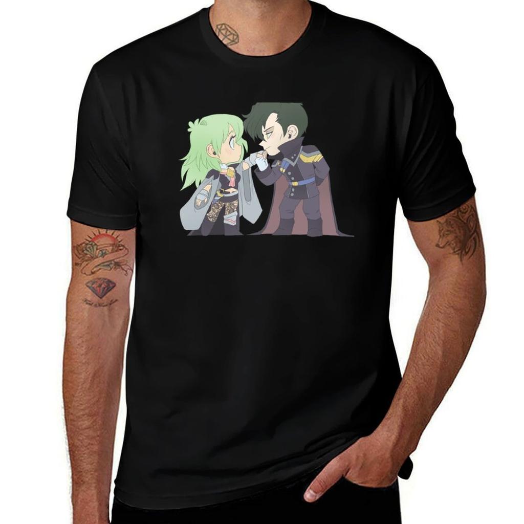 Byleth X Hubert Fire Emblem Three Houses Chibi Cuties Tshirt Cool Feeling Summer Tee Shirt