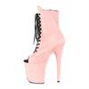 20Cm Front Lace-up Fish Mouth Thin Heel High Heel Low Boots Nightclub Stage Pole Dance High Heel Sole Short Boots YKC