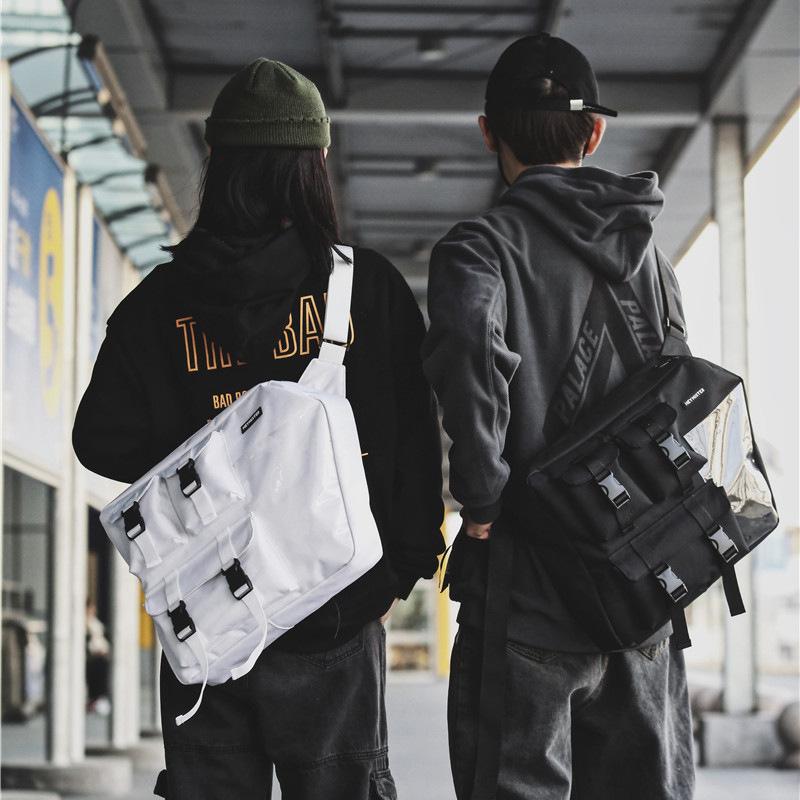 Schoolbagins Versatile Fanny Pack Trendy Cool Personalized Breast Bag Men's Simple Small Satchel Outdoor Sports Mobile Phone Bag Men's Messenger Bag
