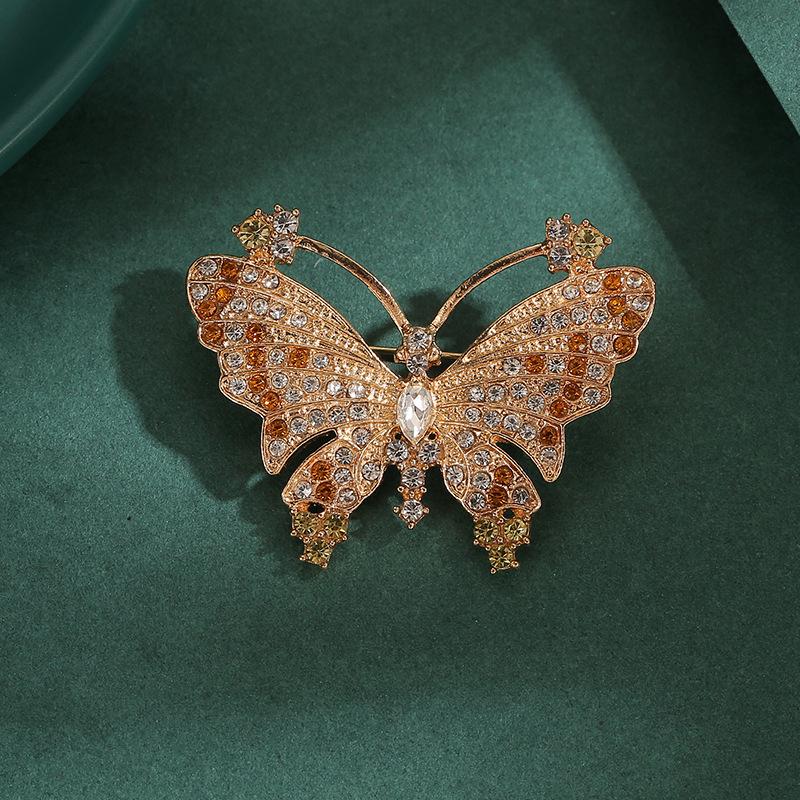 Fashion Luxury Rhinestone Butterfly Brooches For Women Clothing Coat Jewelry Accessries Gifts