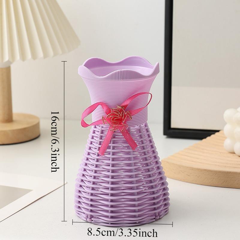 Moderne Plastik-Blumenvase Wasserwellen-Blumentopf 1/2 Stück Körbe Ästhetische Raumdekoration Wohnzimmerdekorationen Ornamente Jarron