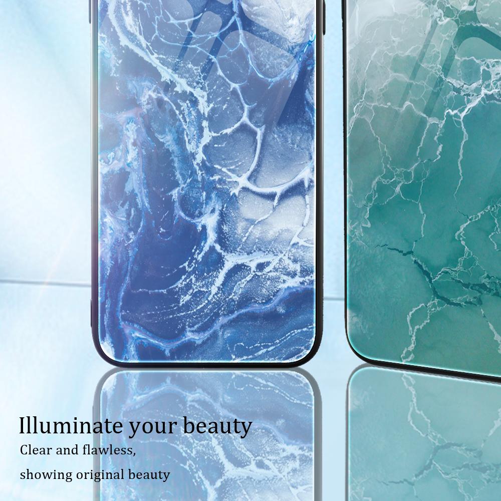 For Xiaomi Redmi Note 13 Pro 5G/Poco X6 5G Case Tempered Glass Back Phone Cover with Marble Pattern