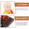 Nodding Buddhist Monk Car Ornament Solar Energy ABSDashboard Decoration Little Monk Figurine Ornament for Home
