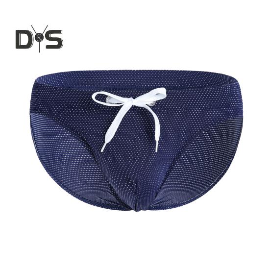 Slip de înot de vară pentru bărbați, cu talie joasă, cu design cu șnur, costum de baie cu uscare rapidă, cu talie reglabilă