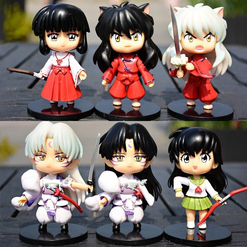New Inuyasha Anime Figure Higurashi Kagome Miroku Sesshoumaru Action Figure Q Version Toys Pvc Model Doll Gifts for Kids