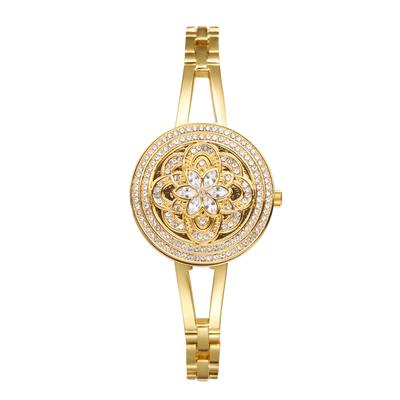 Cute, Sparkly Bangle Watch for Women: Analog Display, Diamond, Flower Design, Waterproof Quartz Movement, Bracelet Watch, Fashion Watch for Women -