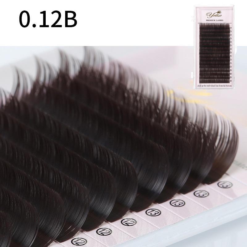 

Накладные ресницы с натуральным завитком черного/коричневого цвета — густые и объемные, в одной упаковке 0.12-B; 9mm