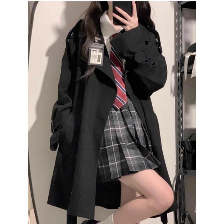 British Style Trench Coat for Women, Elegant and Chic Overcoat for Spring and Autumn