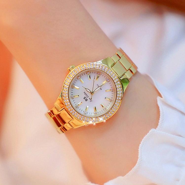 BS bee sister FA1258 Women Round Case Diamond Alloy Strap Watch(Silver)