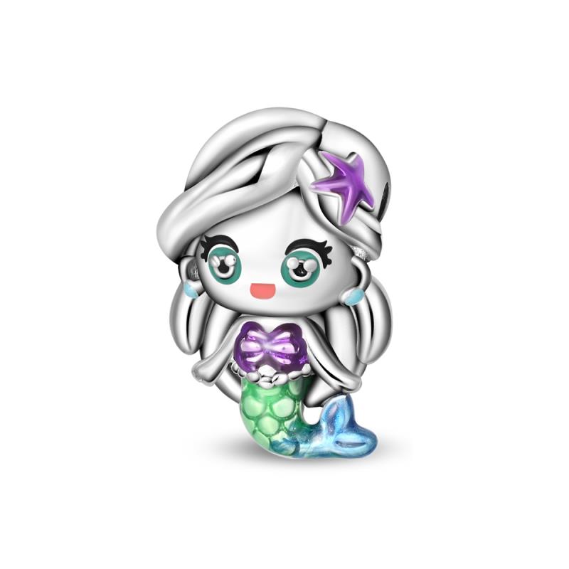 New Original Copper Charms Bead Luminous Rose Cat Planet Star Moon Pendant Fit Women Bracelet Necklace Jewelry Gift