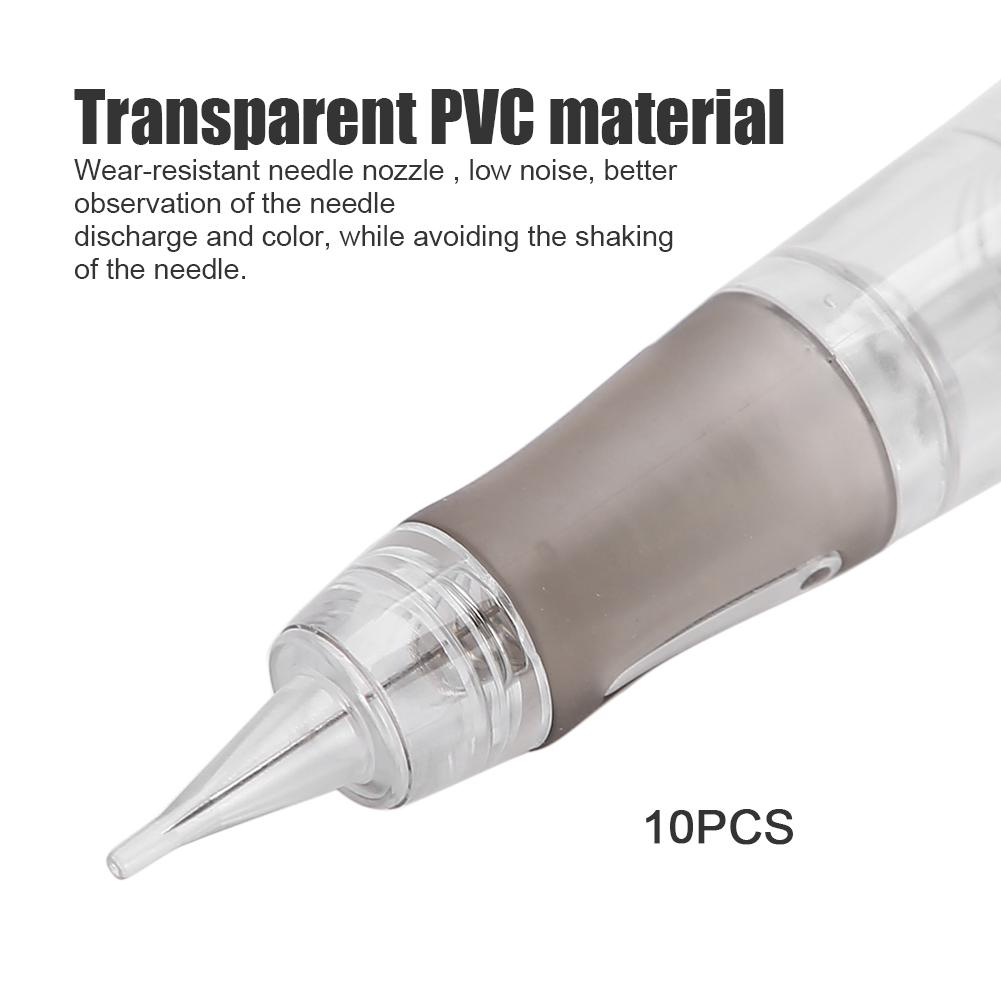 10pcs Disposable Eyebrow Tattoo Needles Transparent Microblading SemiPermanent Makeup Cartridge Needles