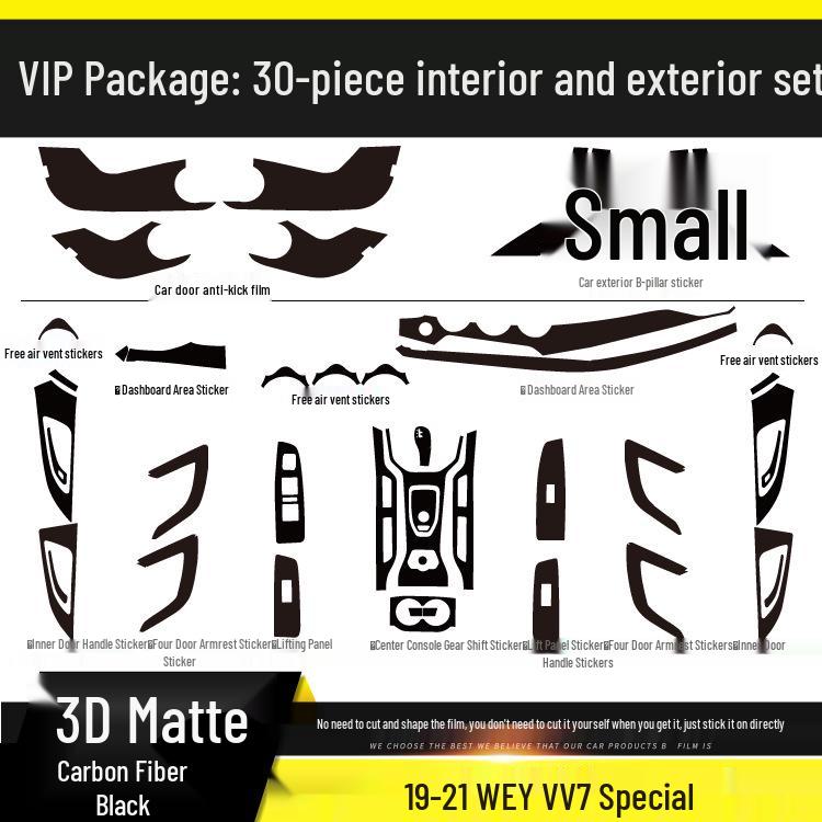 Carbon Fiber Interior Sticker for 17-21 WEY VV5 VV6 VV7S - Center Console Decoration P8