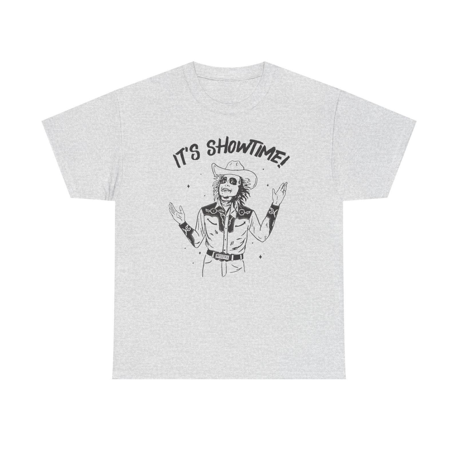 Beetlejuice Its Showtime Graphic T Shirt S-5XL NEW Unisex Heavy Cotton Tee XL