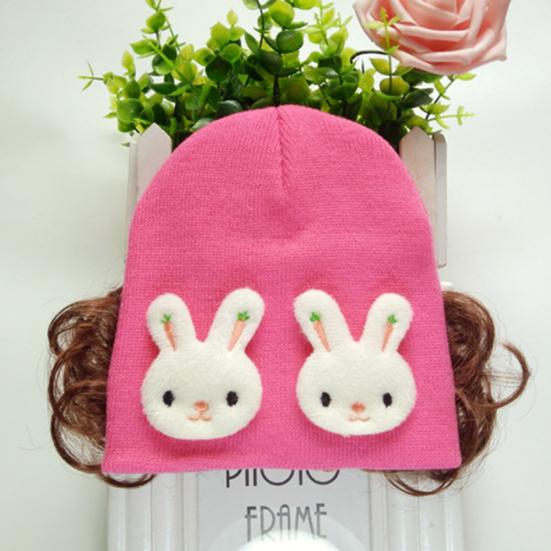 Cute Rabbit Animal Baby Girls Boys Woolen Yarn Knit Wig Hat Skull Cap Beanie