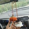 Crochet Ghost Car Pendants Creative Knitted Pumpkin Rearview Mirror  Pendant Halloween Decor