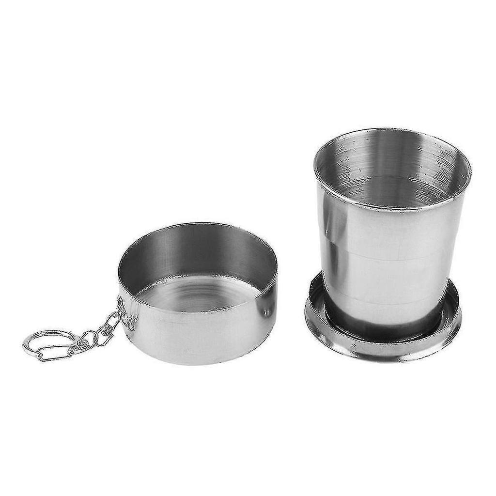 150ml Metal Steel Folding Cup 3 Sections Portable Set Mouthwash Cup Wash Cup