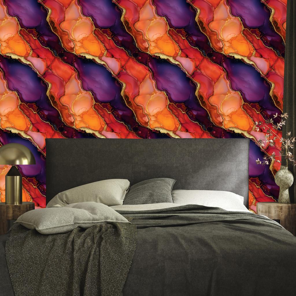 Ink Wallpaper Red, Peach and Orange 50x1000